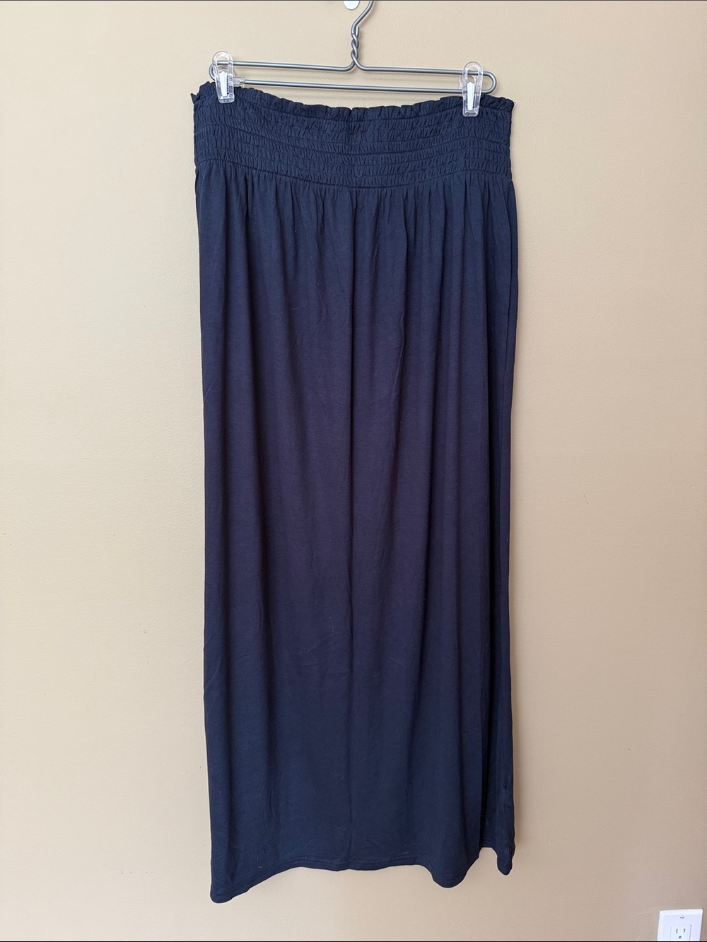 Joe Fresh Navy Smocked-Waist Maxi Skirt - XL